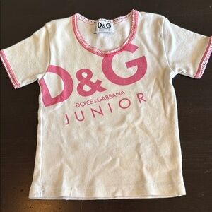 Dolce & Gabbana White and Pink Kids T-Shirt